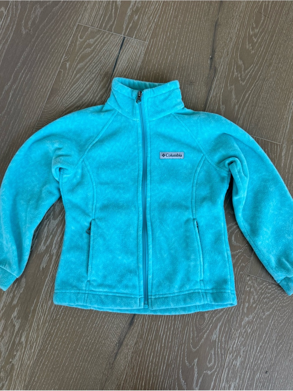 Columbia Girls Youth Blue Full Zip Fleece Jacket with Pockets XS (6)